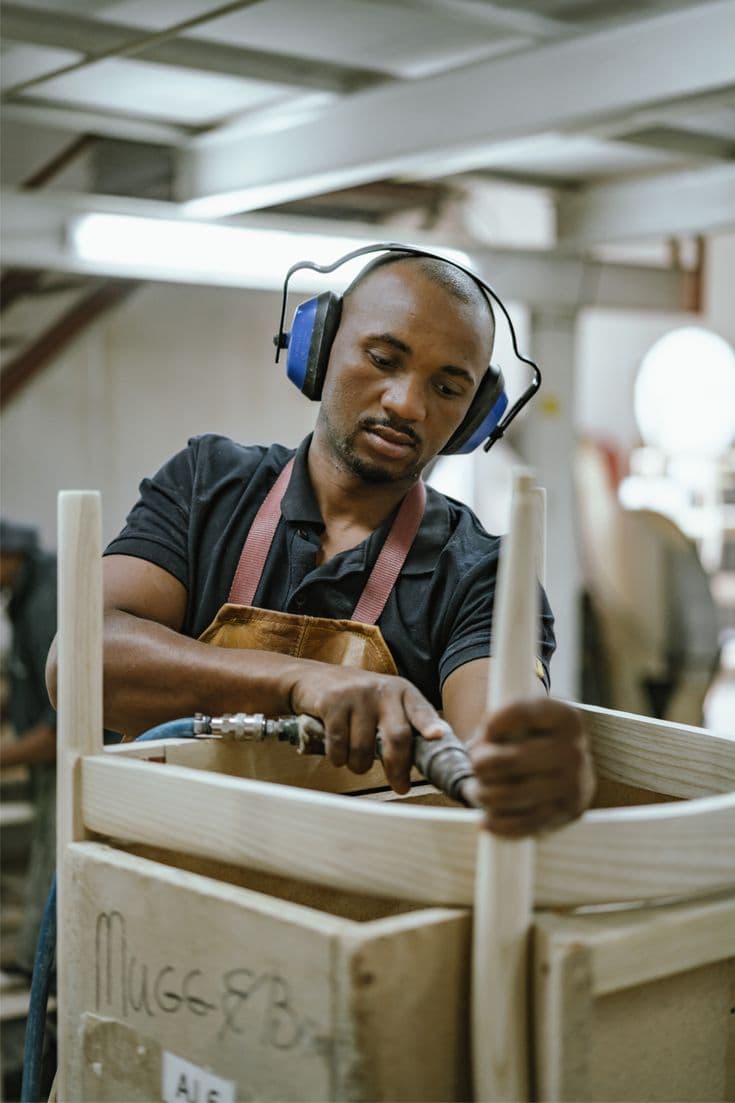Skilled craftsperson at work